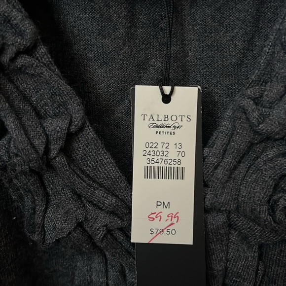 Talbots PM charcoal grey sweater 55% cotton, 35% polyester and 10% wool - Picture 2 of 3
